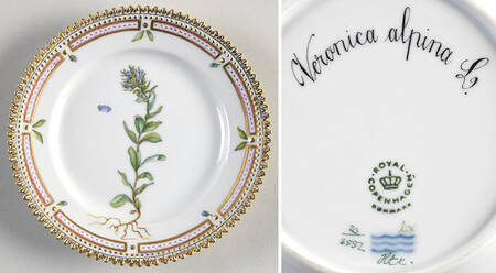 Flora Danica (1961 To Current) Bread & Butter Plate-Veronica alpna L.