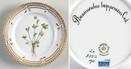 Flora Danica (1961 To Current) Bread & Butter Plate-Ranunculus lapponicus Oed.