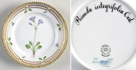 Flora Danica (1961 To Current) Bread & Butter Plate-Primula integrifolia Oed.