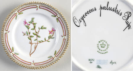 Flora Danica (1961 To Current) Bread & Butter Plate-Oxyecoccus palustris Rupr.