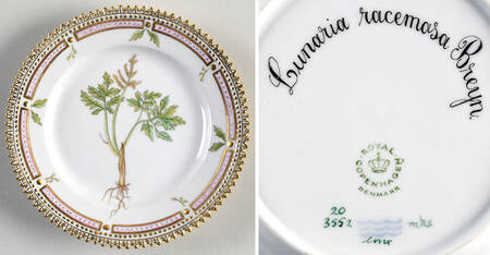 Flora Danica (1961 To Current) Bread & Butter Plate-Lunaria racemosa Breyn.