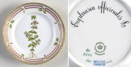 Flora Danica (1961 To Current) Bread & Butter Plate-Euphrasia officinalis L.