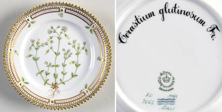 Flora Danica (1961 To Current) Bread & Butter Plate-Cerastium glutinosum Fr.