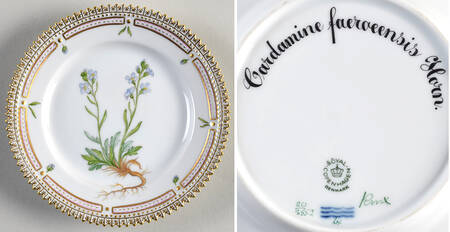 Flora Danica (1961 To Current) Bread & Butter Plate-Cardamine faeraeensis Horn.