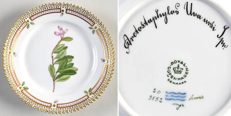 Flora Danica (1961 To Current) Bread & Butter Plate-Arctostaphylos Uva ursi Lpr