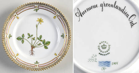 Flora Danica (1961 To Current) Bread & Butter Plate-Anemone groenlandica Oed