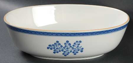 Gabriella Blue 10" Oval Vegetable Bowl by Royal Copenhagen