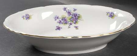Violet of The Alps 9" Oval Vegetable Bowl