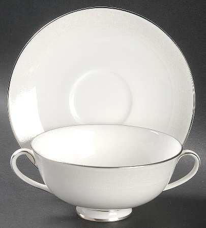 Amulet Footed Cream Soup Bowl & Cup Saucer Set