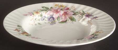 Arcadia (New, Smooth, Brown Green Backstamp) Large Rim Soup Bowl