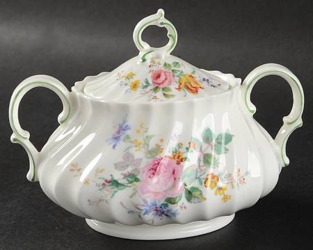 Arcadia (Older, Green Backstamp) Sugar Bowl & Lid