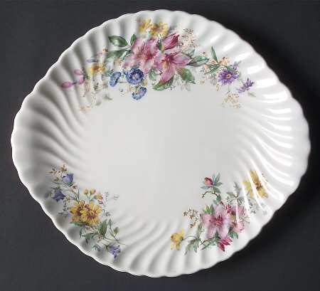 Arcadia (Older, Green Backstamp) Handled Cake Plate