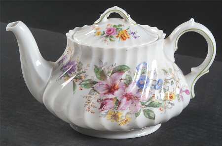 Arcadia (Older, Green Backstamp) Teapot & Lid