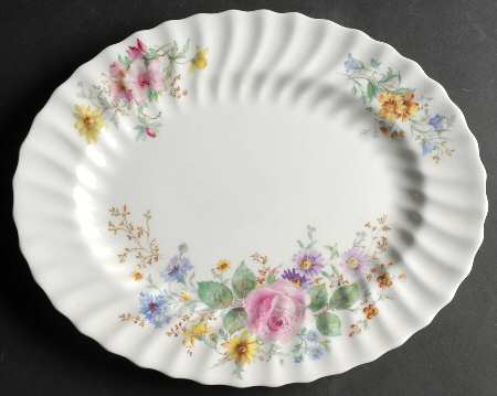 Arcadia (Older, Green Backstamp) 12" Oval Serving Platter