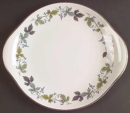 Burgundy Handled Cake Plate