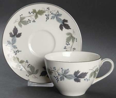 Burgundy Flat Cup & Saucer Set