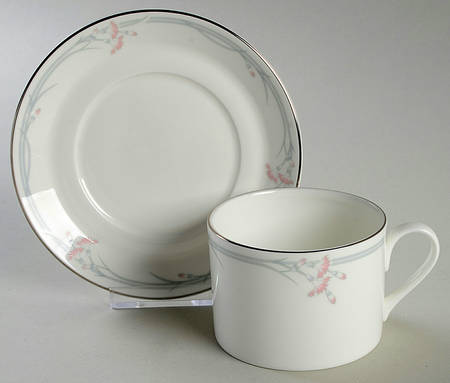 Carnation Flat Cup & Saucer Set