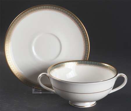 Clarendon Footed Cream Soup Bowl & Cup Saucer Set