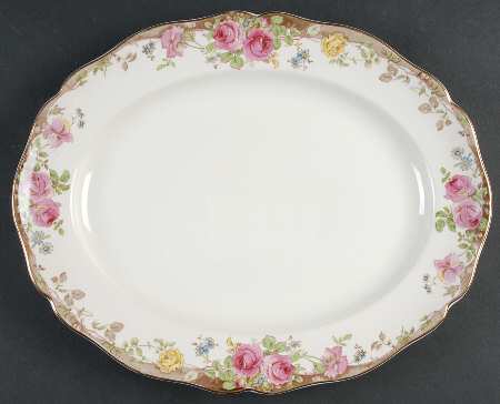 English Rose 13" Oval Serving Platter