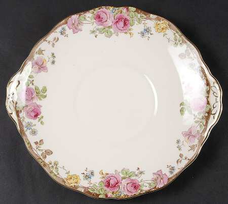 English Rose Handled Cake Plate