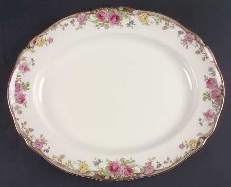 English Rose 15" Oval Serving Platter