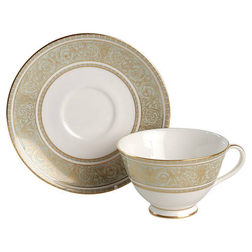 English Renaissance Footed Cup & Saucer Set