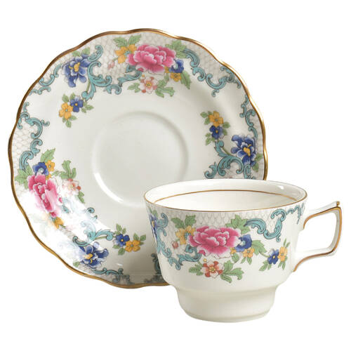 Floradora Gold Flat Cup & Saucer Set