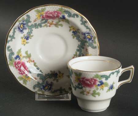 Floradora Gold Flat Demitasse Cup & Saucer Set