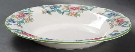 Floradora Green Rim Soup Bowl