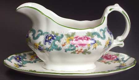 Floradora Green Gravy Boat & Underplate/Relish