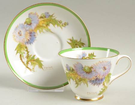 Glamis Thistle Footed Cup & Saucer Set
