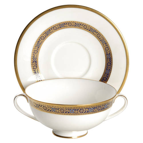 Harlow Footed Cream Soup Bowl & Cup Saucer (SAFM2)