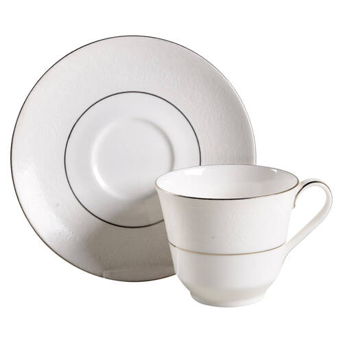 Lace Point Flat Cup & Saucer Set