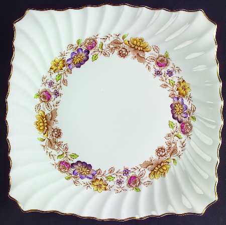 Mayfair Brown, Multicolor Square Cake Plate