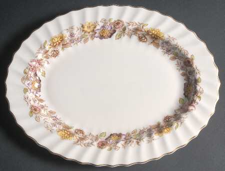 Mayfair Brown, Multicolor 13" Oval Serving Platter