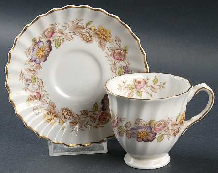Mayfair Brown, Multicolor Footed Demitasse Cup & Saucer Set