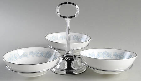 Meadow Mist 7" x 12" 3-Part Relish & Metal Stand (FR) HC
