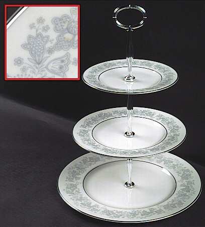 Meadow Mist 13 7/8"-14 1/4" 3-Tiered Serving Tray(DP,SP,BB) HC