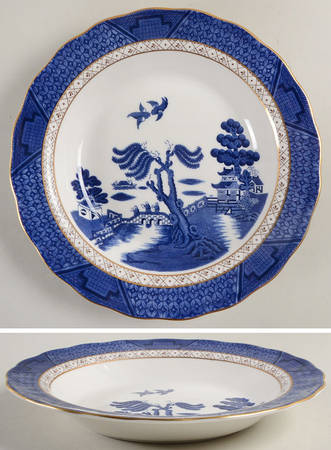 Real Old Willow Rim Soup Bowl