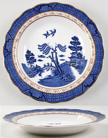 Real Old Willow Rim Soup Bowl