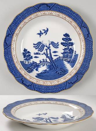 Real Old Willow Rim Soup Bowl