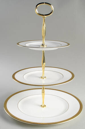 Royal Gold 13 7/8"-14 1/4" 3-Tiered Serving Tray(DP,SP,BB) HC