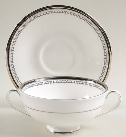 Sarabande Footed Cream Soup Bowl & Cup Saucer Set