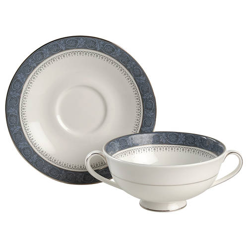 Sherbrooke Footed Cream Soup Bowl & Cup Saucer (SAUM2)