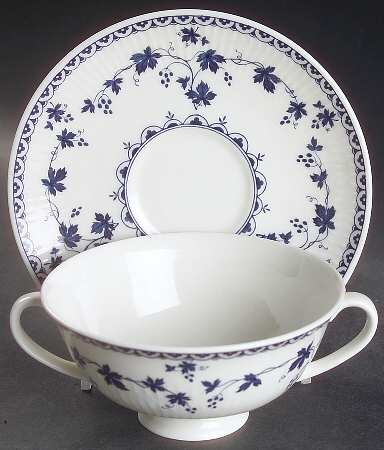 Yorktown Footed Cream Soup Bowl & Cup Saucer Set