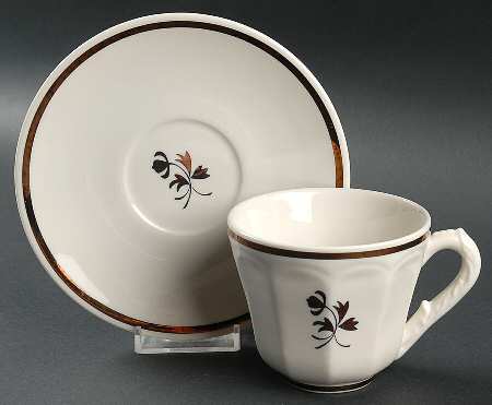 Tea Leaf Flat Cup & Saucer Set