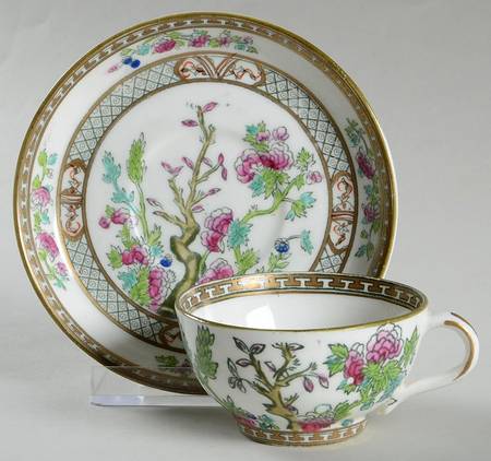 Indian Tree Footed Demitasse Cup & Saucer Set