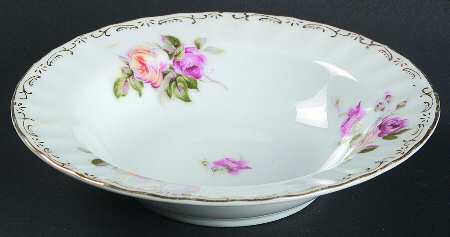 Spring Rose Rim Fruit/Dessert (Sauce) Bowl by Regal (Japan)