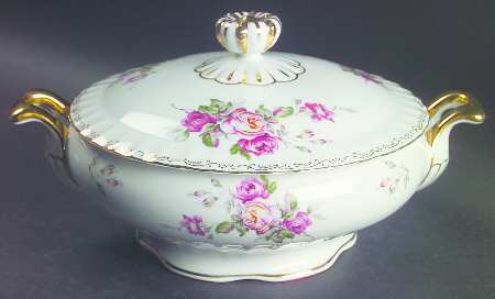 Spring Rose Round Covered Vegetable