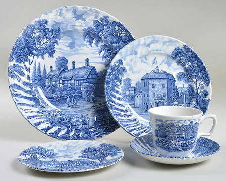 Shakespeare Country Blue 5 Piece Place Setting